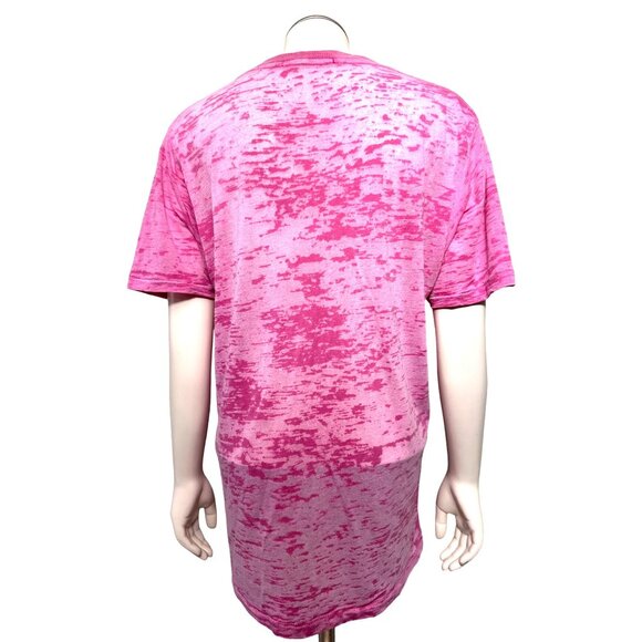 Alternative Soft Sheer Short Sleeve T Shirt Tie Dye Pink V Neck Size Med Cotton - Picture 3 of 8